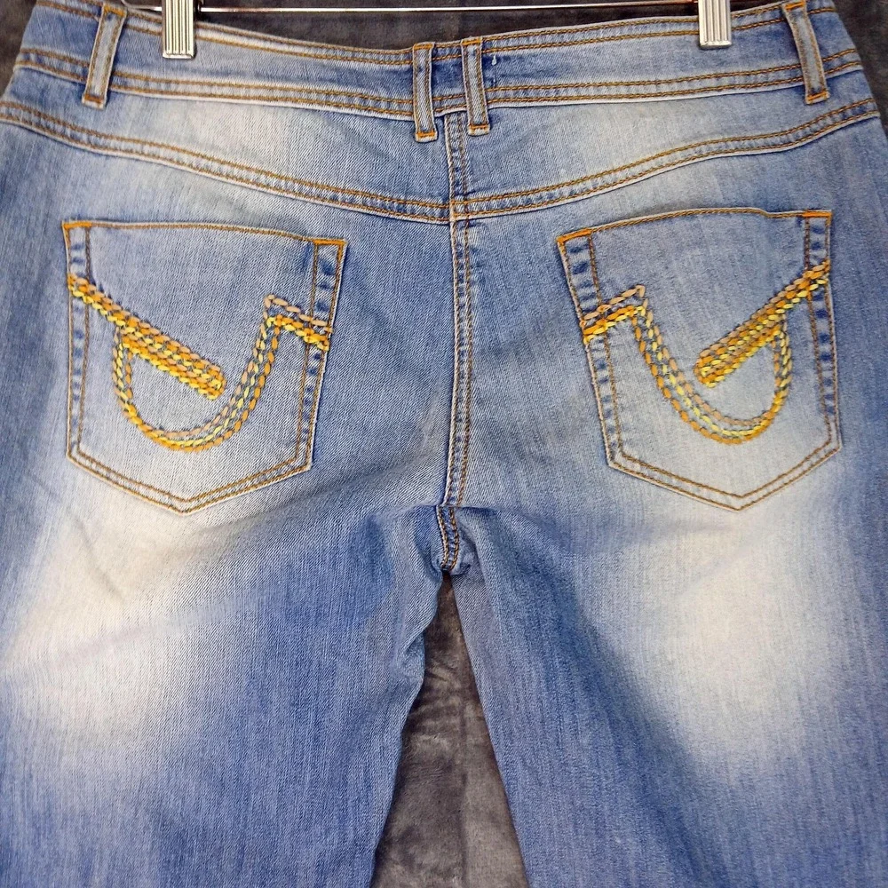 VTG Blu Byblos Jeans Mens 34 Light Wash Denim Stretch Straight Leg Made in Italy